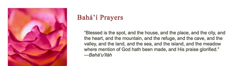Related sites - Baha’is prayers.